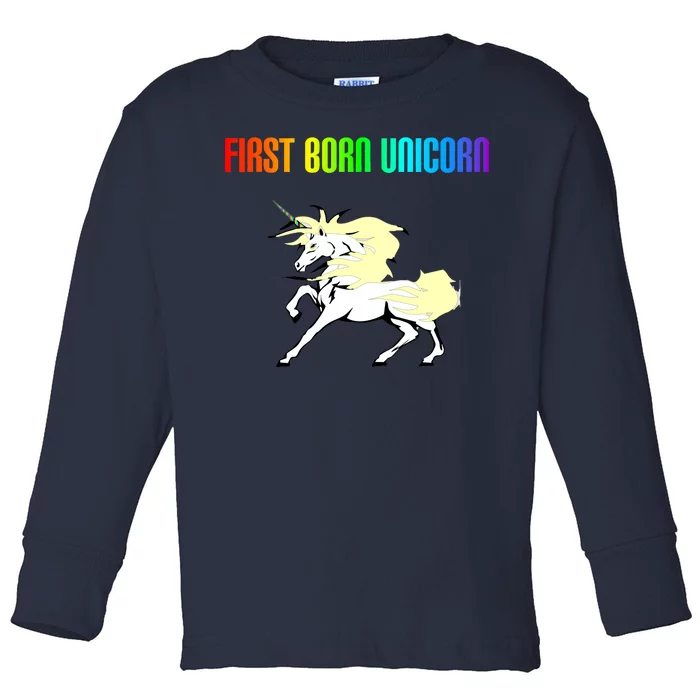 First Born Unicorn Toddler Long Sleeve Shirt