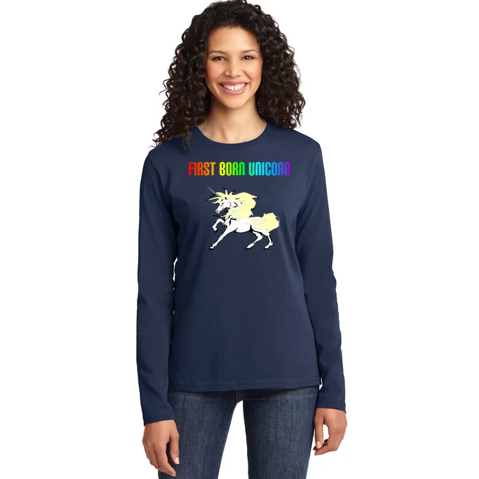 First Born Unicorn Ladies Long Sleeve Shirt