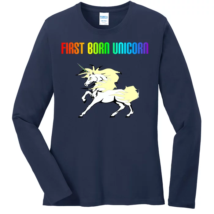 First Born Unicorn Ladies Long Sleeve Shirt