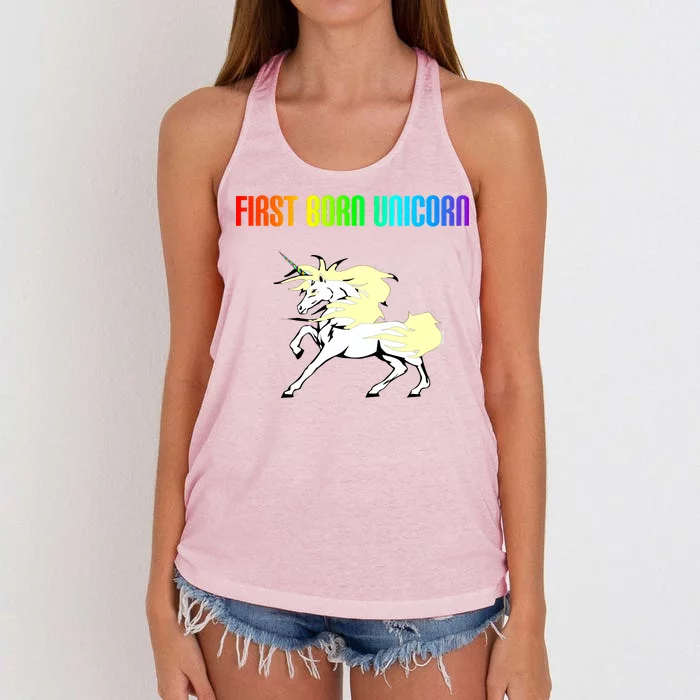 First Born Unicorn Women's Knotted Racerback Tank