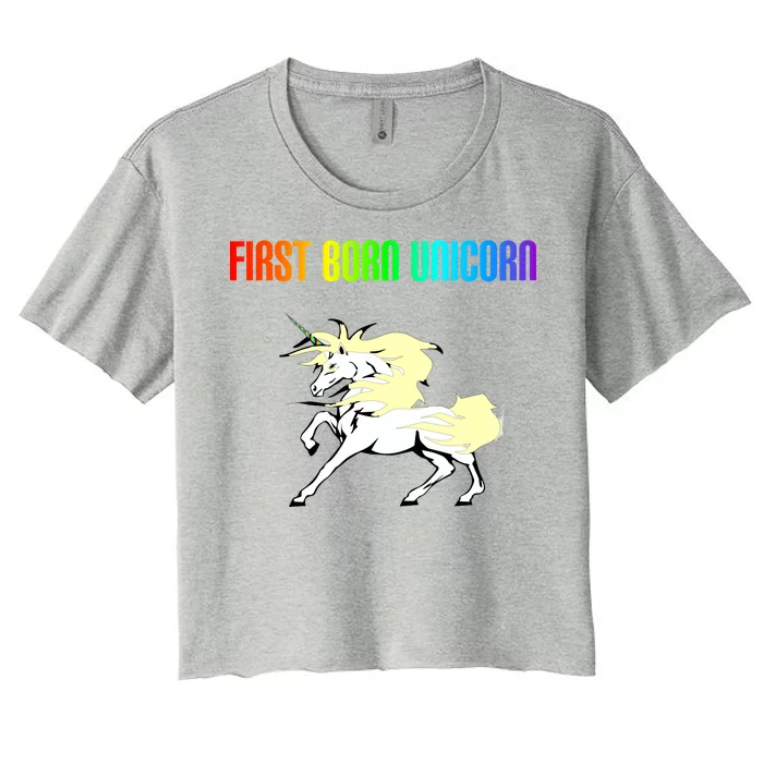 First Born Unicorn Women's Crop Top Tee