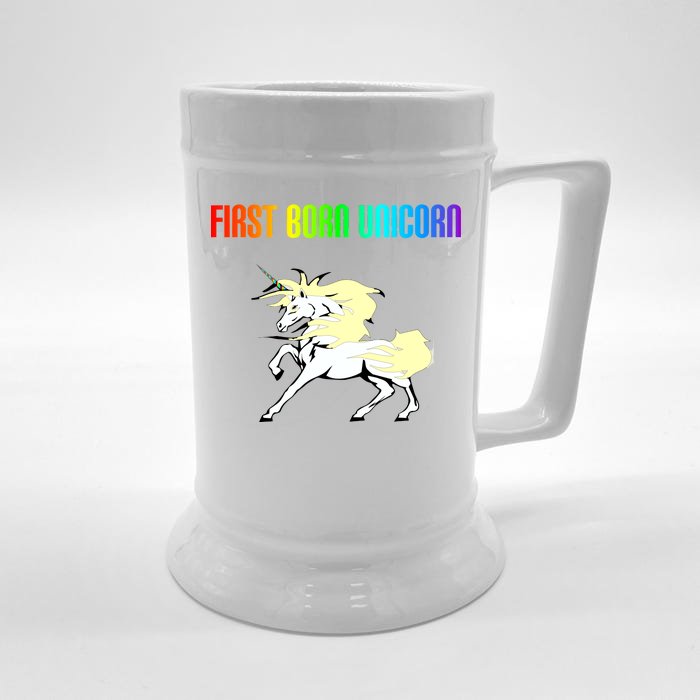 First Born Unicorn Front & Back Beer Stein