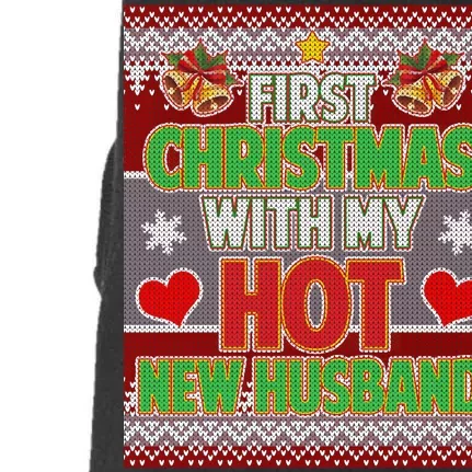 First Christmas With Hot Husband Ugly Sweater Doggie 3-End Fleece Hoodie