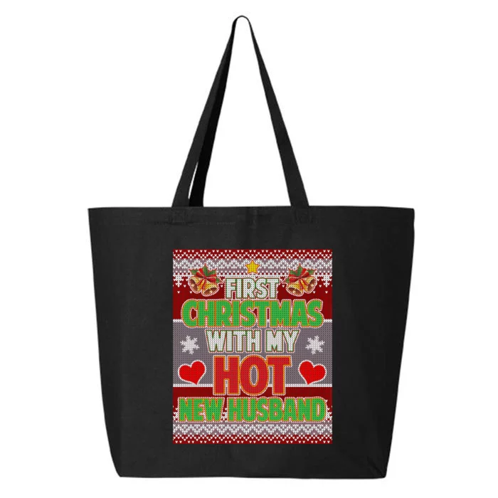 First Christmas With Hot Husband Ugly Sweater 25L Jumbo Tote