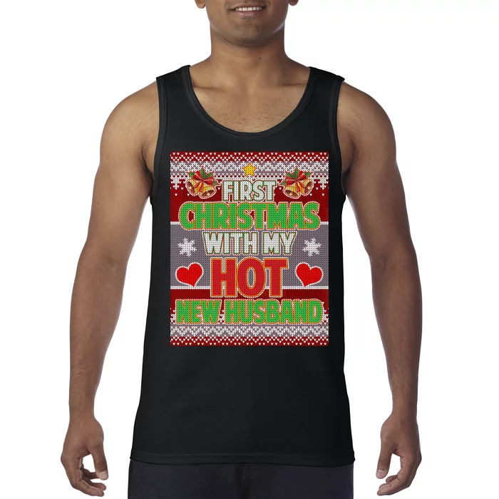 First Christmas With Hot Husband Ugly Sweater Tank Top