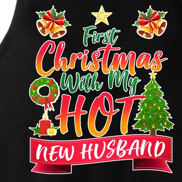 First Christmas With Hot New Husband Ladies Tri-Blend Wicking Tank