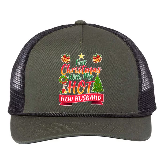 First Christmas With Hot New Husband Retro Rope Trucker Hat Cap