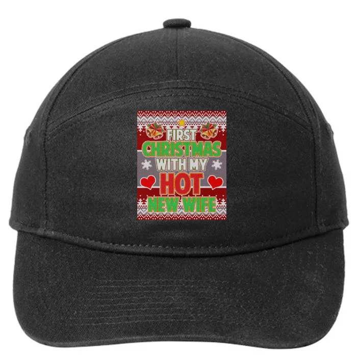 First Christmas With Hot Wife Ugly Sweater 7-Panel Snapback Hat