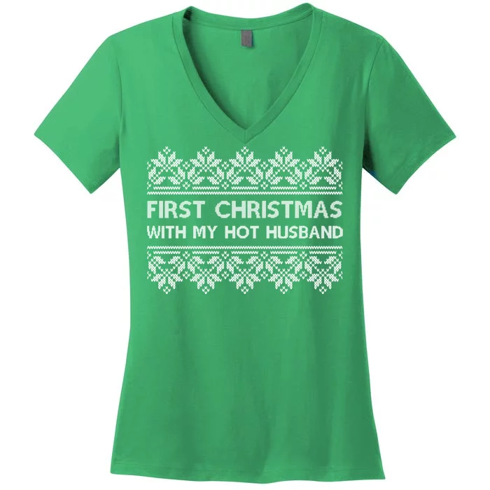 First Christmas With My Hot Husband Women's V-Neck T-Shirt