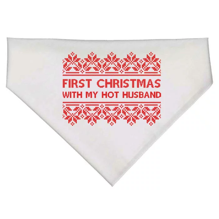 First Christmas With My Hot Husband USA-Made Doggie Bandana