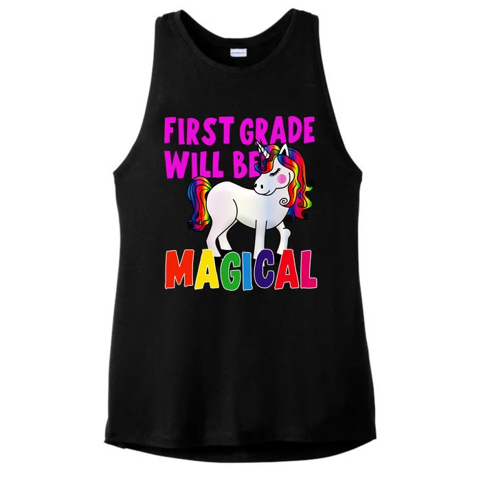 First Grade Will Be Magical Ladies Tri-Blend Wicking Tank