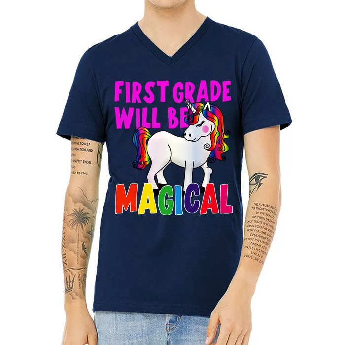 First Grade Will Be Magical V-Neck T-Shirt