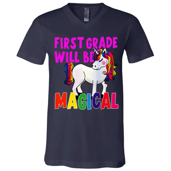 First Grade Will Be Magical V-Neck T-Shirt