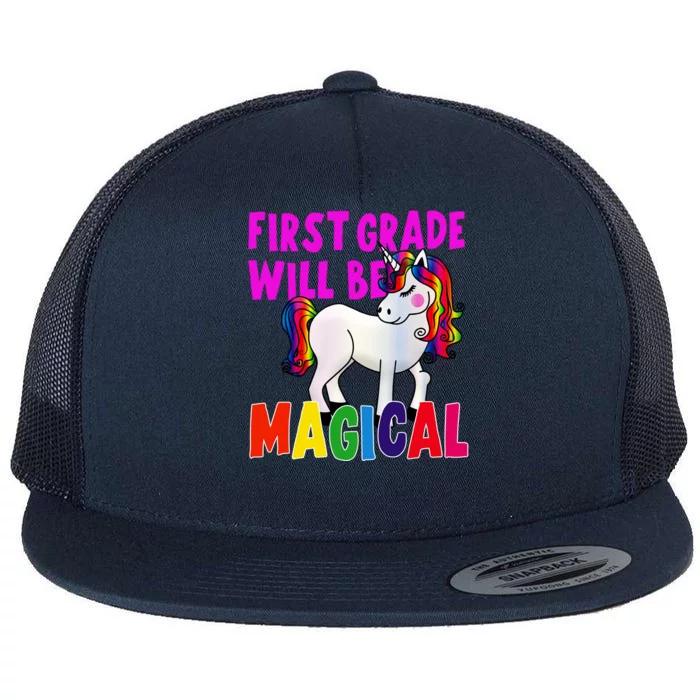 First Grade Will Be Magical Flat Bill Trucker Hat