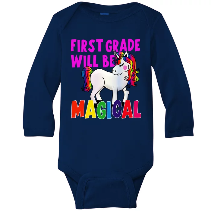 First Grade Will Be Magical Baby Long Sleeve Bodysuit