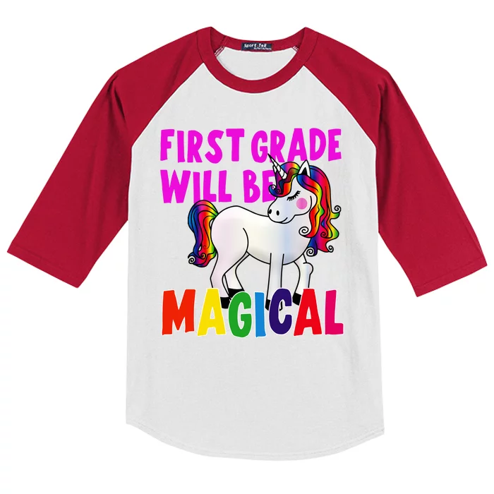 First Grade Will Be Magical Kids Colorblock Raglan Jersey