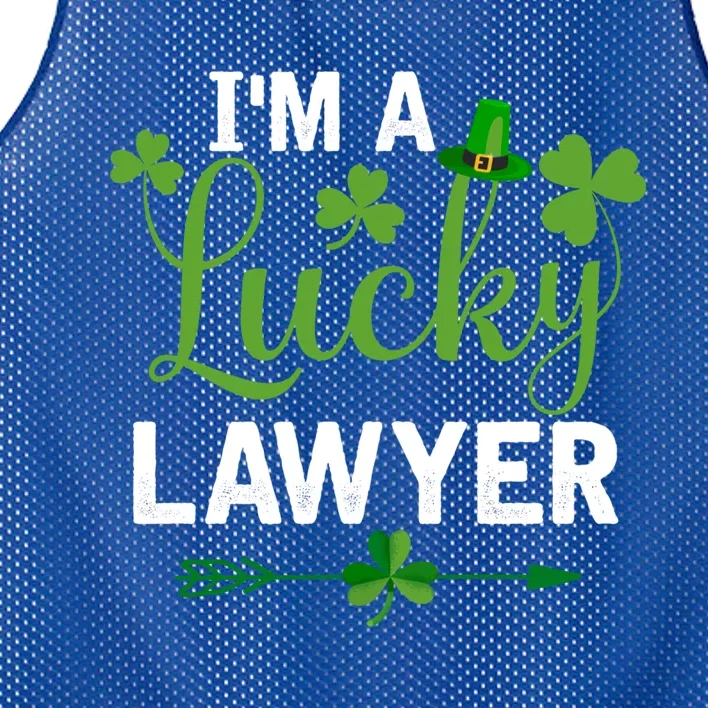 Funny Irish St Patricks Day Costume I'm A Lucky Lawyer Meaningful Gift Mesh Reversible Basketball Jersey Tank