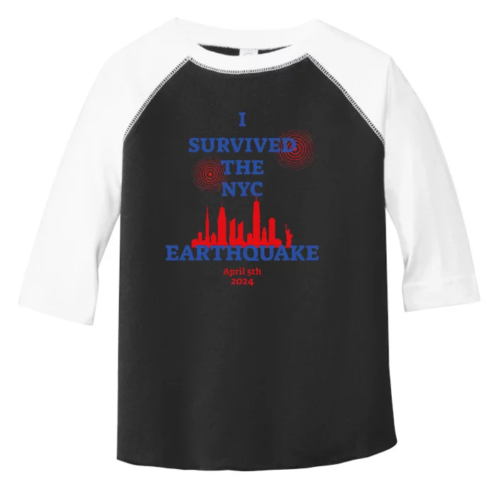 Funny I Survived The Nyc Earthquake Gift Toddler Fine Jersey T-Shirt