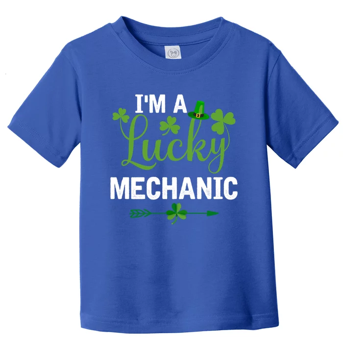 Funny Irish St Patricks Day Costume I'm A Lucky Mechanic Gift Toddler T-Shirt