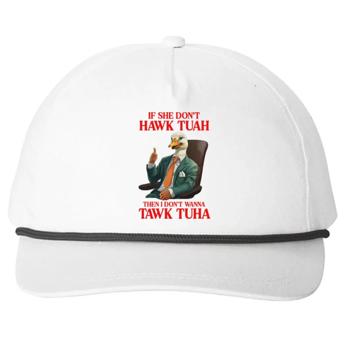 Funny If She Don’T Hawk Tuah Design Snapback Five-Panel Rope Hat