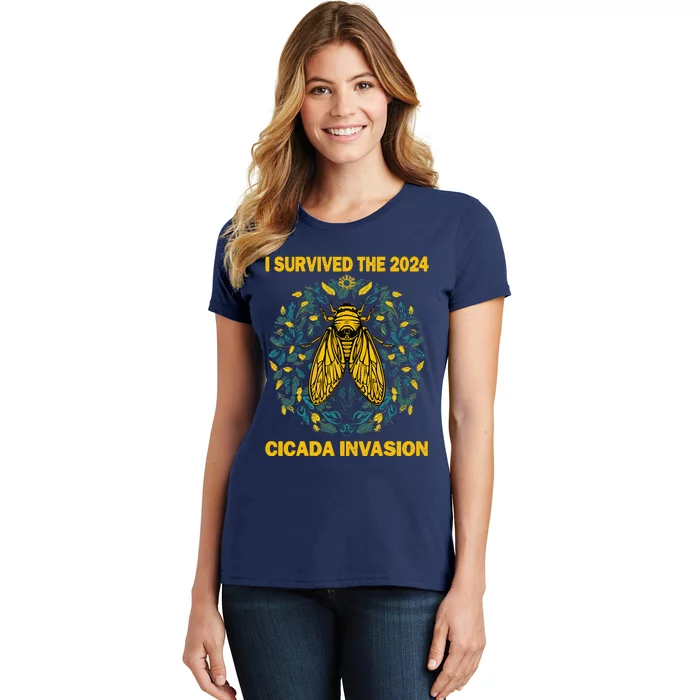 Funny I Survived The Cicada Invasion Spring Cicada Bug Women's T-Shirt