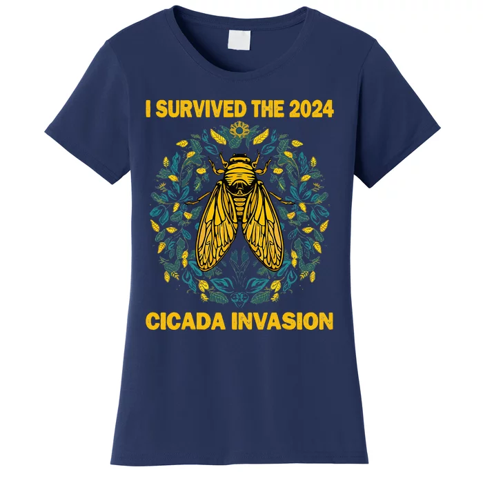 Funny I Survived The Cicada Invasion Spring Cicada Bug Women's T-Shirt