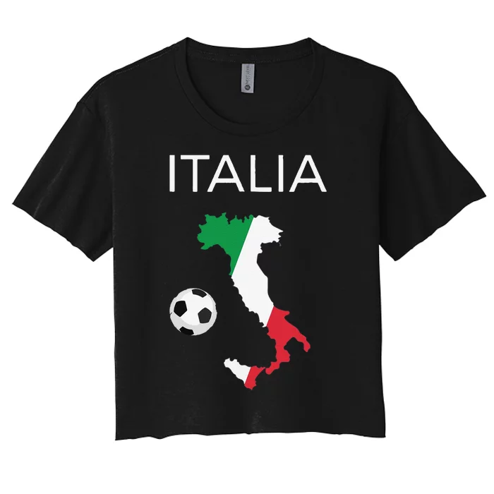 Funny Italy Soccer Forza Azzurri Italian Italia Women's Crop Top Tee