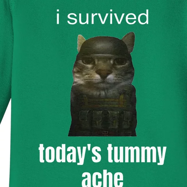 Funny I Survived TodayS Tummy Ache Baby Long Sleeve Bodysuit