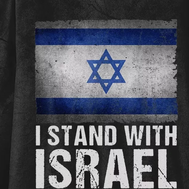 Funny I Stand With Israel Hooded Wearable Blanket