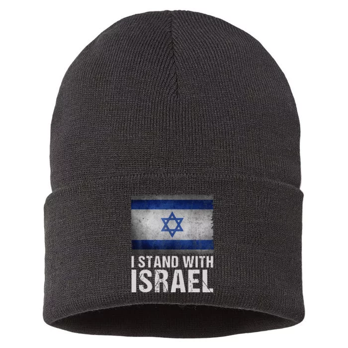 Funny I Stand With Israel Sustainable Knit Beanie