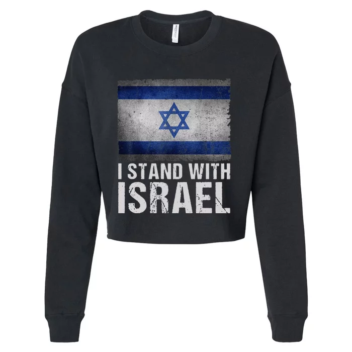 Funny I Stand With Israel Cropped Pullover Crew