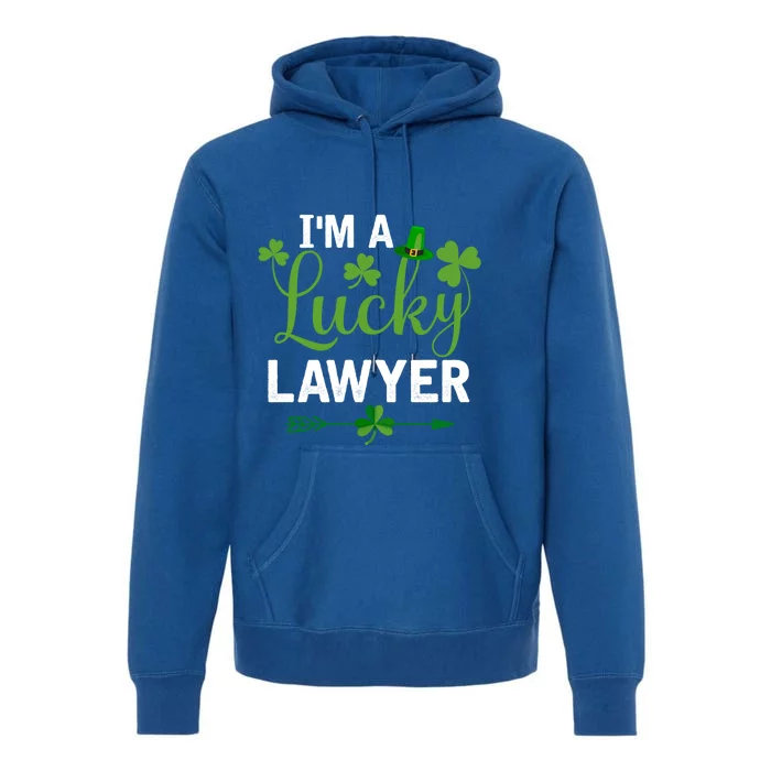 Funny Irish St Patricks Day Costume I'm A Lucky Lawyer Gift Premium Hoodie