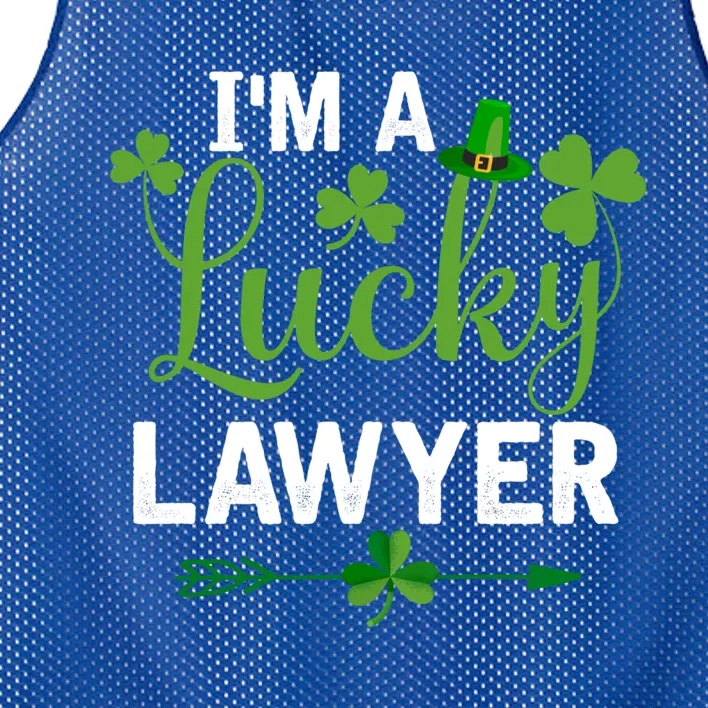 Funny Irish St Patricks Day Costume I'm A Lucky Lawyer Gift Mesh Reversible Basketball Jersey Tank