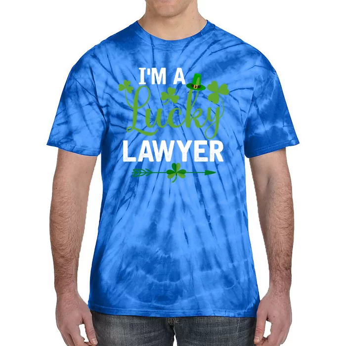 Funny Irish St Patricks Day Costume I'm A Lucky Lawyer Gift Tie-Dye T-Shirt