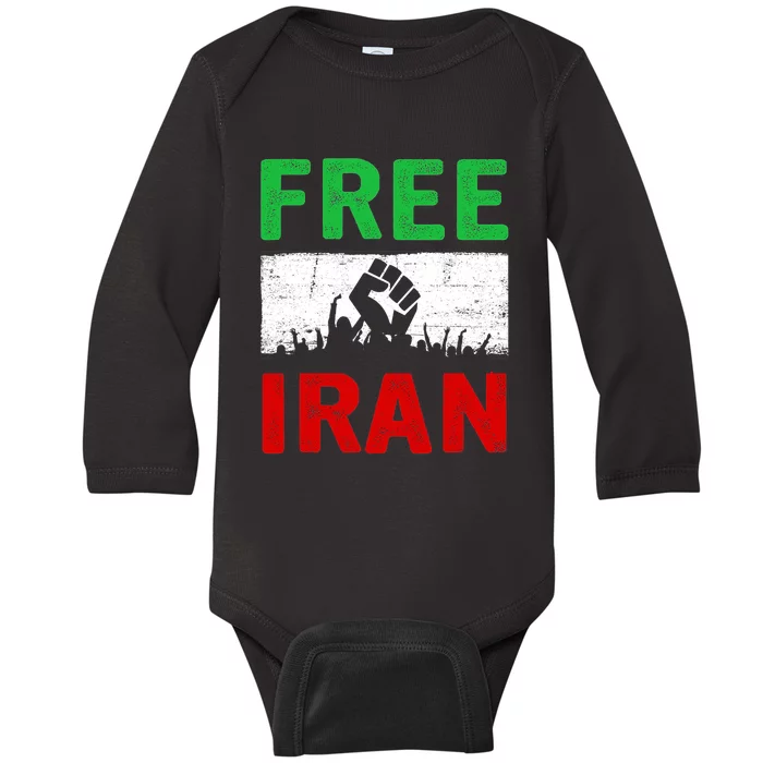 Free Iran Stand With The Women Of Iran Baby Long Sleeve Bodysuit