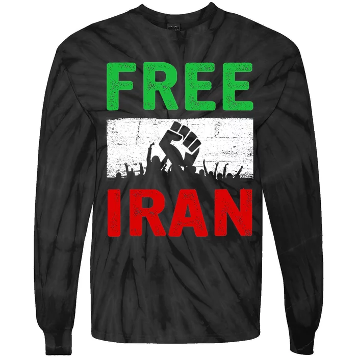 Free Iran Stand With The Women Of Iran Tie-Dye Long Sleeve Shirt