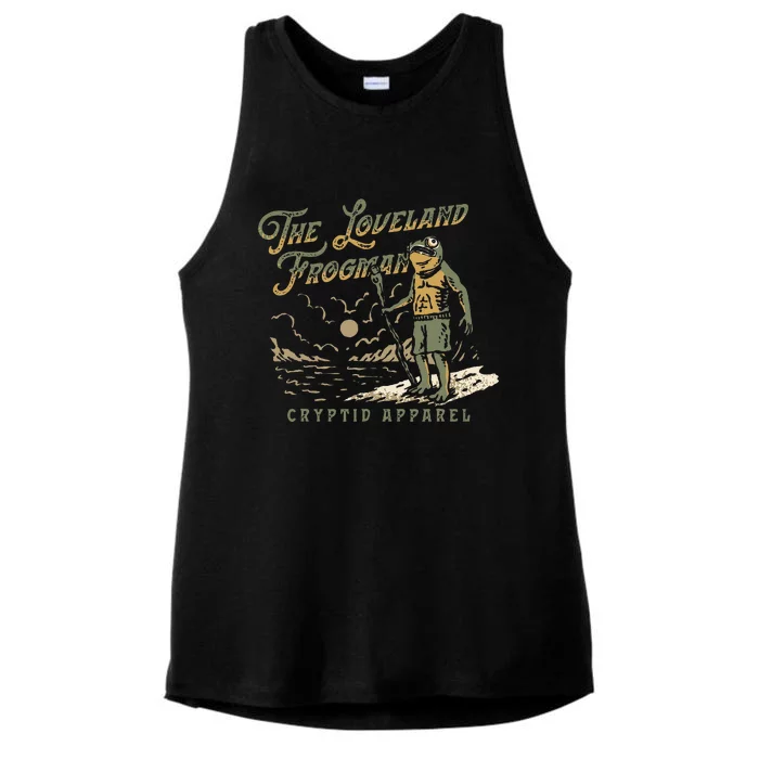 Frog I Saw The Loveland Frogman Ladies Tri-Blend Wicking Tank