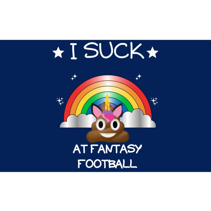 Funny I Suck At Fantasy Football Poop Unicorn Punishment Design Bumper Sticker