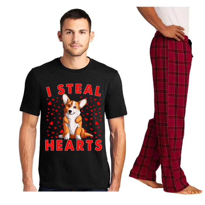 Funny I Steal Hearts Corgi Dog Owners Happy Valentine's Day Gift Pajama Set