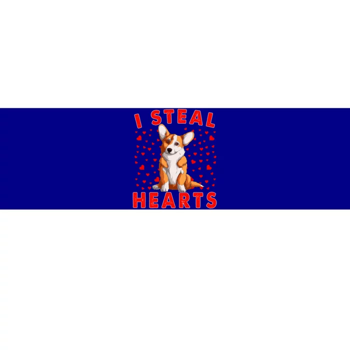 Funny I Steal Hearts Corgi Dog Owners Happy Valentine's Day Gift Bumper Sticker