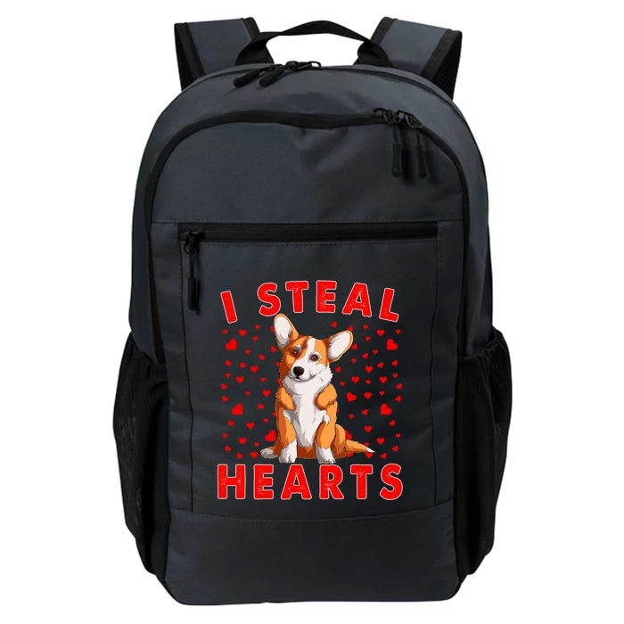 Funny I Steal Hearts Corgi Dog Owners Happy Valentine's Day Gift Daily Commute Backpack