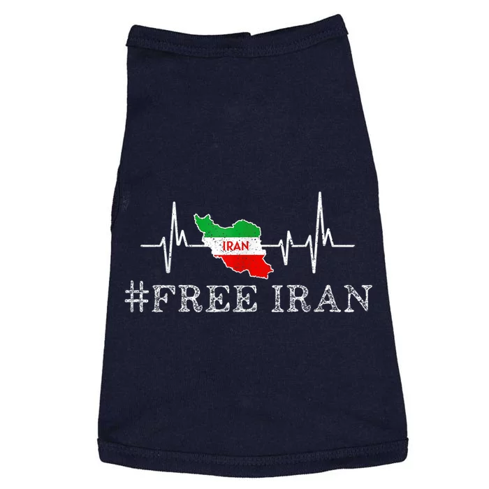 Free Iran Symbol Flag Heartbeat Freedom Love Doggie Tank