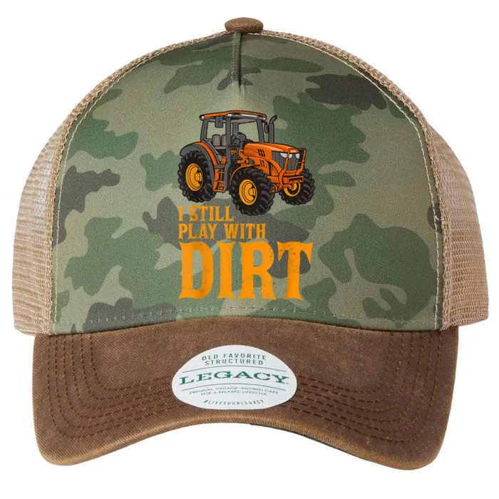 Funny I Still Play With Tractors Funny Farmer Farm Gift Legacy Tie Dye Trucker Hat