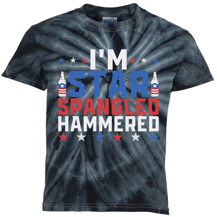 Funny IM Star Spangled Hammered Outfit 4th Of July Kids Tie-Dye T-Shirt