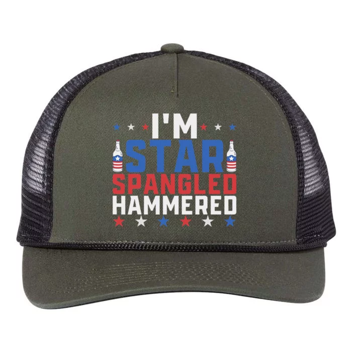 Funny IM Star Spangled Hammered Outfit 4th Of July Retro Rope Trucker Hat Cap