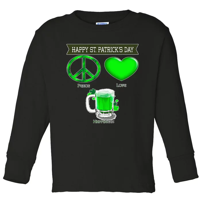 Funny Irish Saint Patrick Day Design Happy St Patrick's Day Toddler Long Sleeve Shirt