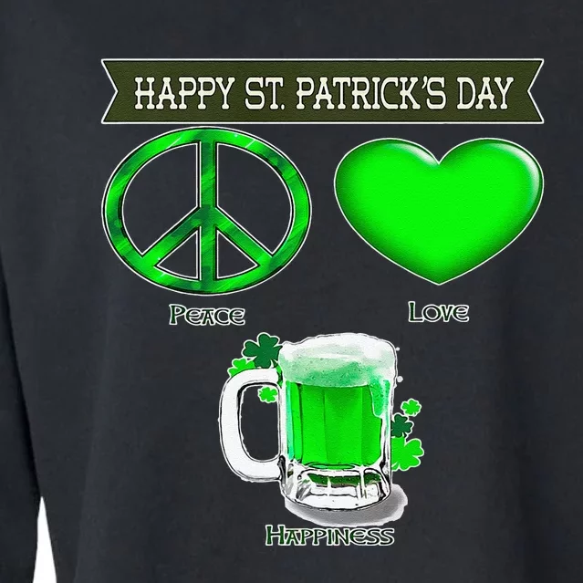 Funny Irish Saint Patrick Day Design Happy St Patrick's Day Cropped Pullover Crew