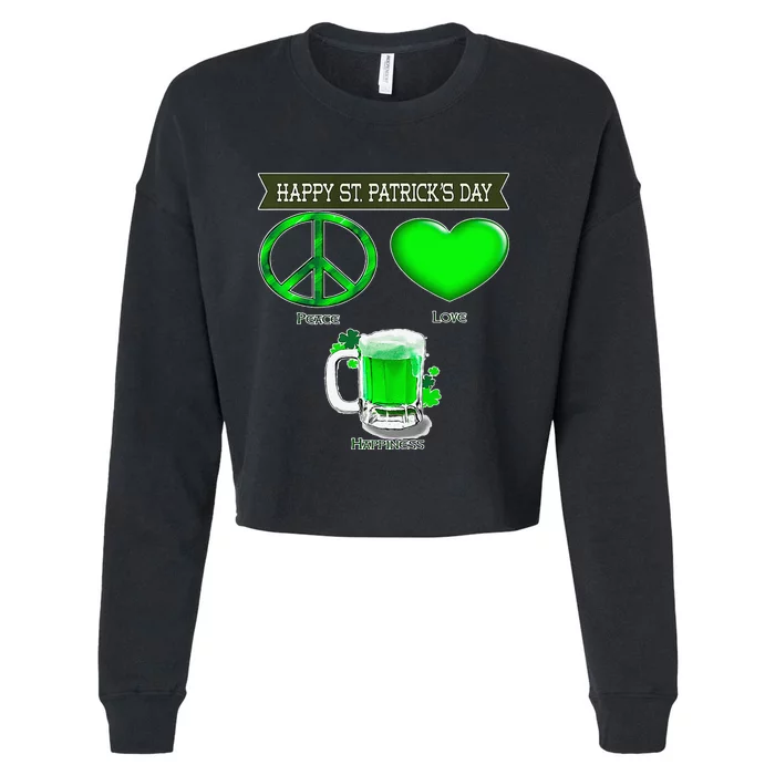 Funny Irish Saint Patrick Day Design Happy St Patrick's Day Cropped Pullover Crew