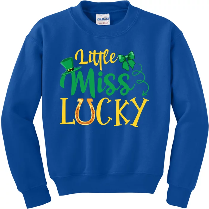 Funny Irish St Patricks Day Shenanigans Little Miss Lucky Funny Gift Kids Sweatshirt