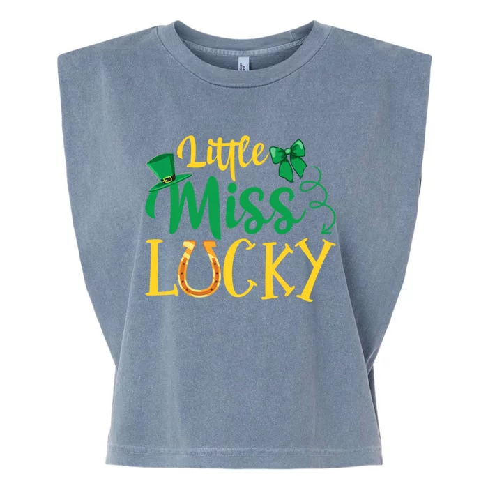 Funny Irish St Patricks Day Shenanigans Little Miss Lucky Funny Gift Garment-Dyed Women's Muscle Tee